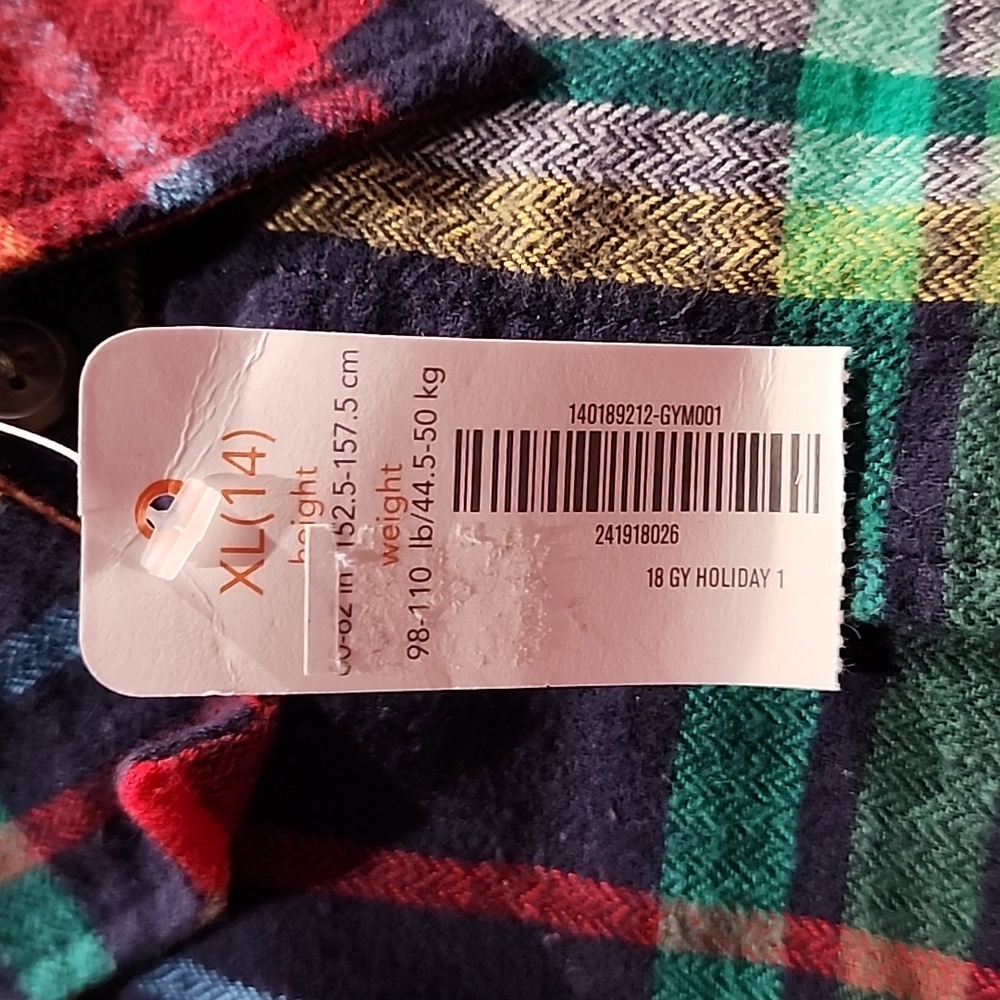 Gymboree Boys Button Down Flannel Shirt Size XL (14) - Picture 4 of 5